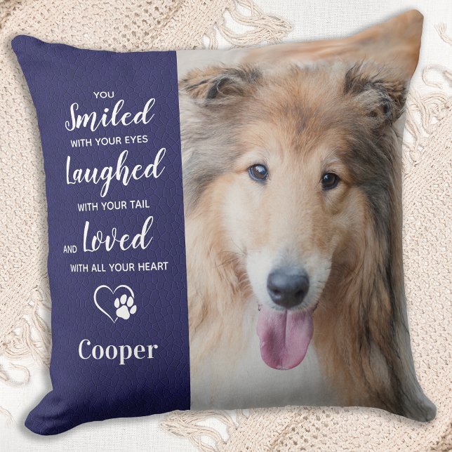 Dog Remembrance Custom 2 Photo Pet Memorial Cushion (Creator Uploaded)
