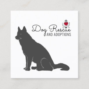 Dog Rescue And Adoptions Square Business Card