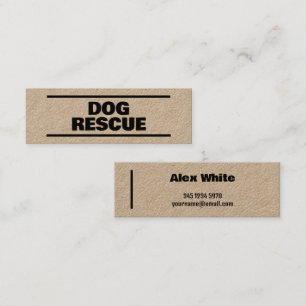 Dog Rescue Kraft Mini Business Card