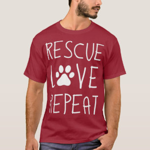 Dog Rescue Love Repeat Adoption Awareness T-Shirt