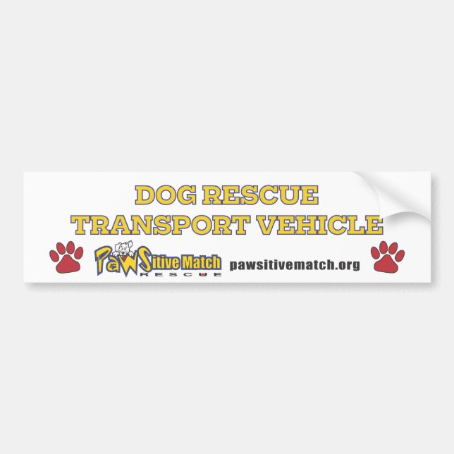 Dog Rescue Transport Vehicle Bumper Sticker (Front)