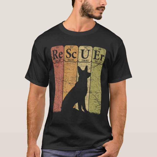 Dog Rescuer Periodic Table Elements Dog Rescue Ret T-Shirt (Front)