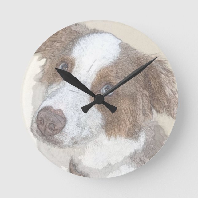 Dog, Rest, Pet Round Clock (Front)