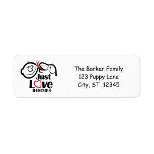 Dog Return Address Labels, Just Love Rescues Label