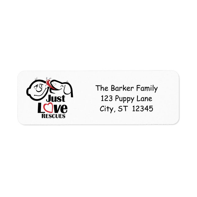 Dog Return Address Labels, Just Love Rescues Label (Front)