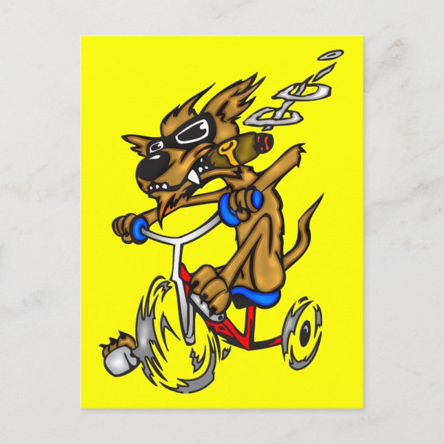 Dog Riding Bike Postcard (Front)
