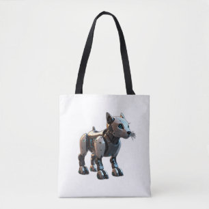 dog robot tote bag