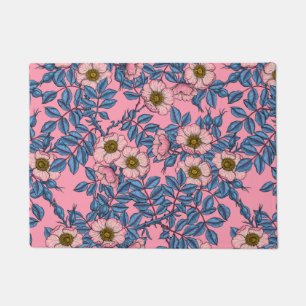 Dog rose pattern doormat