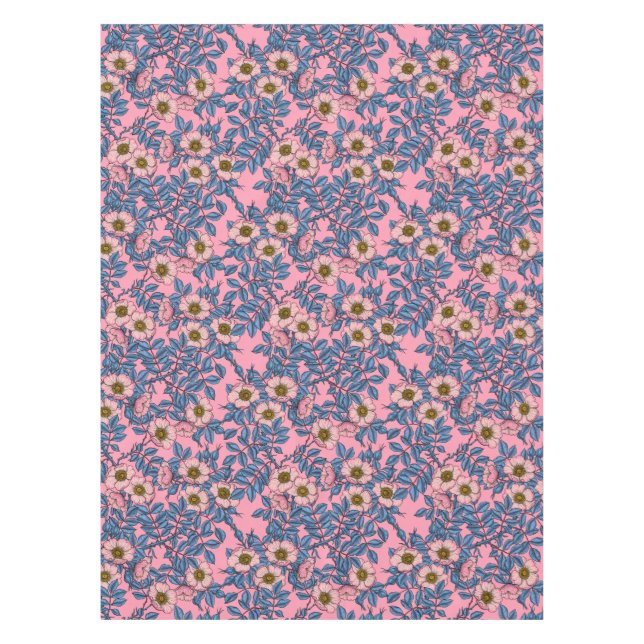 Dog rose pattern tablecloth (Front)