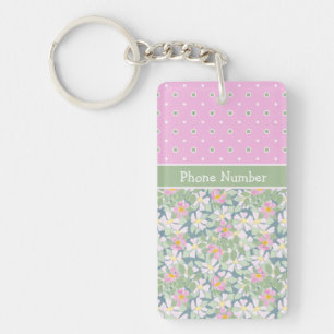 Dog Roses and Polka Dots: Oblong Acrylic Keychain