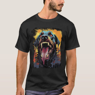 Dog Rottweiler Zombie Scary Halloween T Shirt
