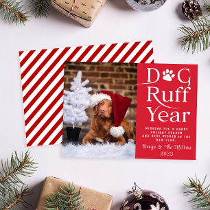 Dog Ruff Year Pet  Photo Funny holiday card
