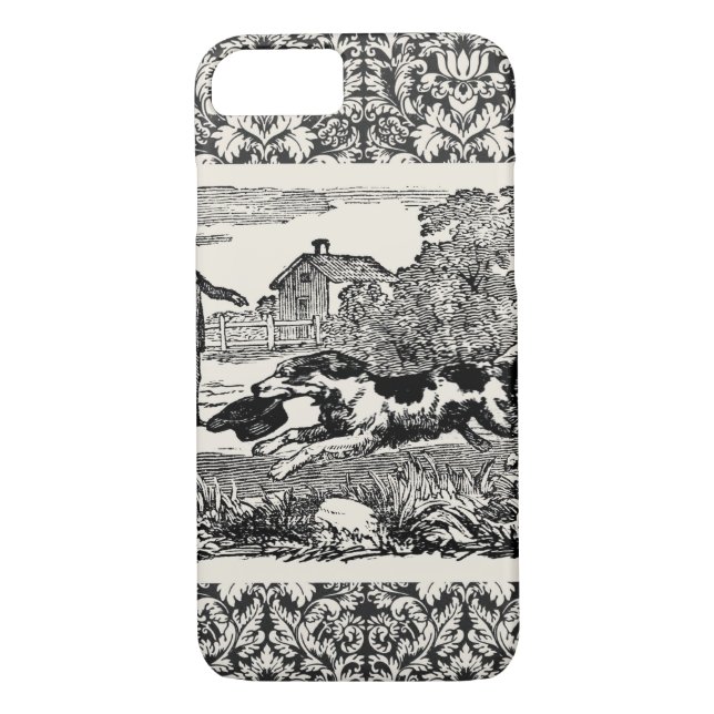 Dog running antique pet art victorian illustration Case-Mate iPhone case (Back)