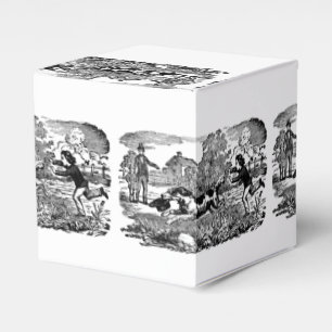 Dog running antique pet art victorian illustration favour box