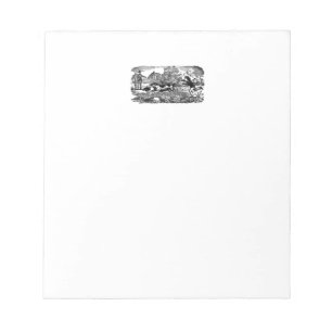 Dog running antique pet art victorian illustration notepad