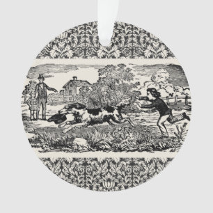Dog running antique pet art victorian illustration ornament