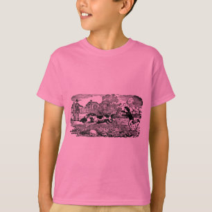 Dog running antique pet art victorian illustration T-Shirt