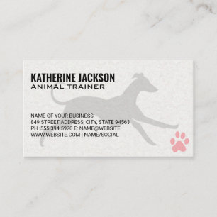 Dog Running   Dog Paw Business Card