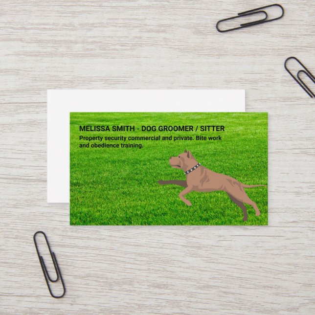 Dog Running in the Grass | Dog Paws Business Card (Front/Back In Situ)