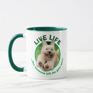 Dog Running In Yard Mug