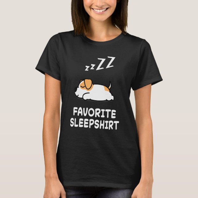Dog Russel Terrier Dogs Nap Sleeping Sleep Pajama  T-Shirt (Front)