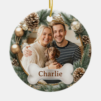 Dog’s First Christmas Pet Cat Photo  Ceramic Ornament