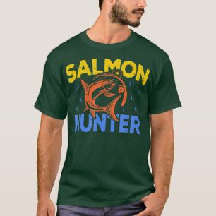 Dog Salmon Hunter Funny Salmon Fishing Fisherman T-Shirt