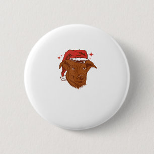 Dog Santa Hat - Funny Christmas 6 Cm Round Badge