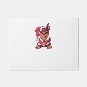 Dog Santa Hat - Funny Christmas Raglan Baseball Te Doormat