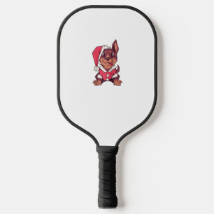 Dog Santa Hat - Funny Christmas Raglan Baseball Te Pickleball Paddle