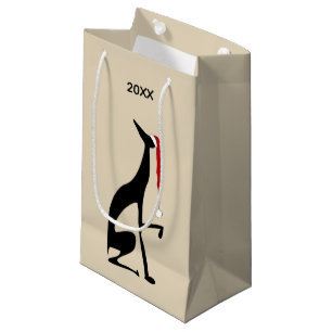 Dog Santa Hat Modern Funny Christmas Small Gift Bag