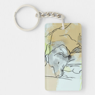 dog sausage resting key ring