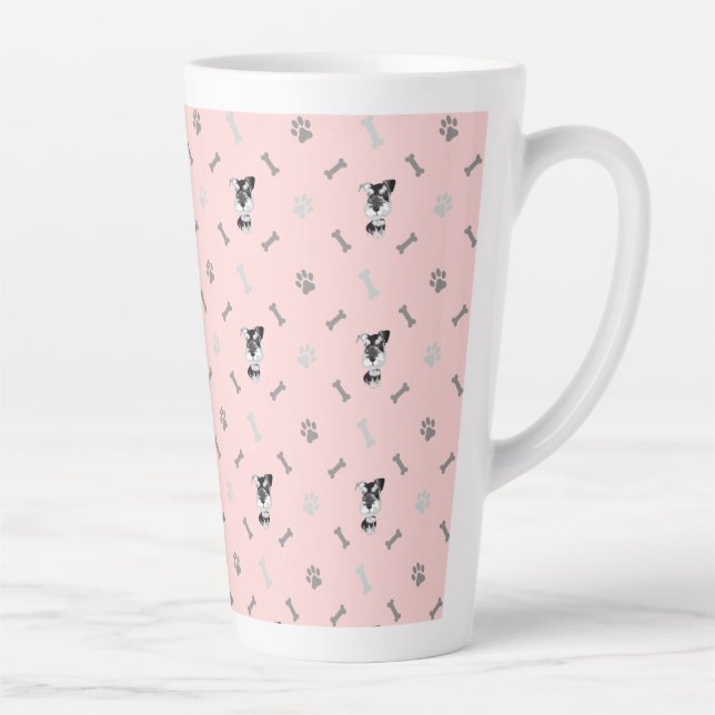  Dog Schnauzer Latte Mug (Right)