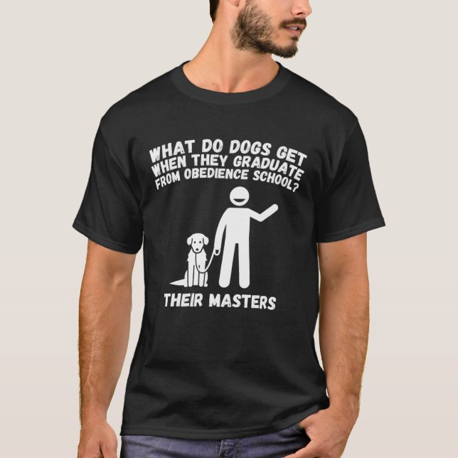 Dog School Obedience Training Graduation Award T-Shirt (Front)
