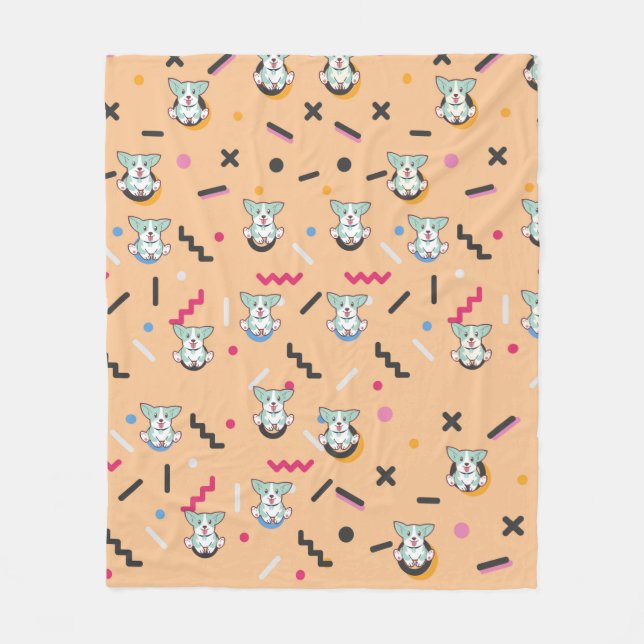 Dog Seamless Pattern Vector  Fleece Blanket (Front)