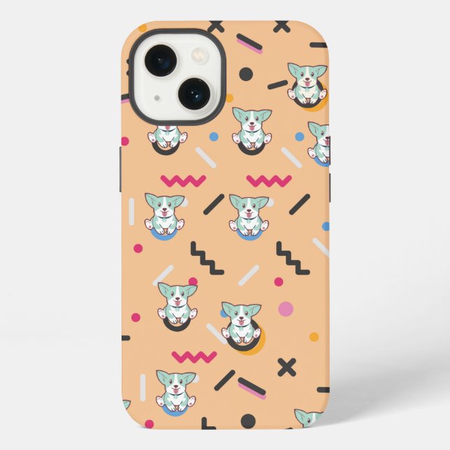 Dog Seamless Pattern Vector  iPhone Case (Back)