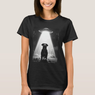 Dog Selfie With Alien ufo Funny Men Women kids T-Shirt