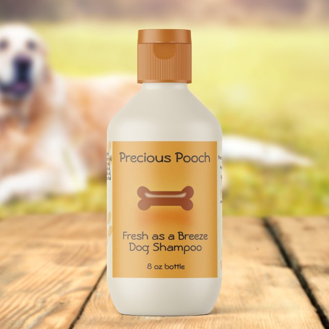 Dog Shampoo Soap Label (orange) (Creator Uploaded)