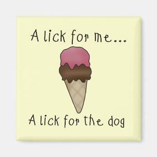 Dog Sharing Ice Cream Tshirts and Gifts Magnet