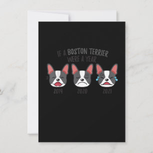 Dog Shirts If A Boston Terrier Was A Year Humour Thank You Card