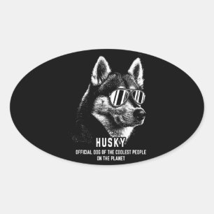 Dog Siberian Husky Official Dog Of Coolest Oval Sticker