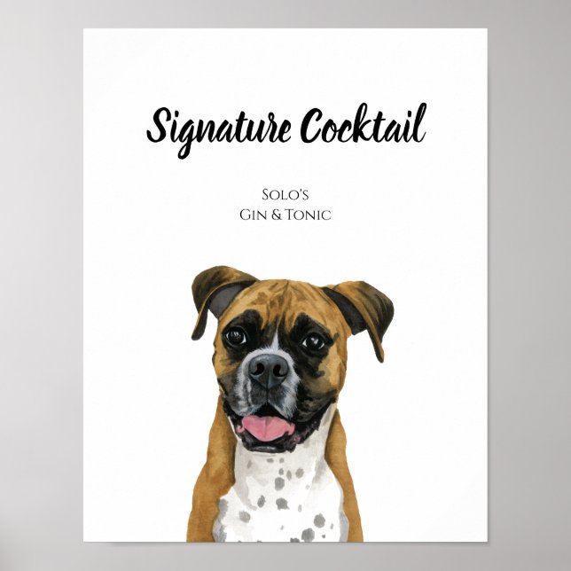 Dog Signature Drink Sign for Wedding Receptions (Front)