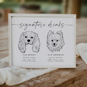 Dog Signature Drinks Wedding Pet Bar Sign