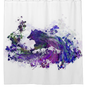 Dog silhouette Design 44 Shower Curtain