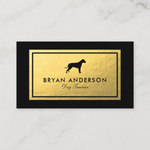 Dog Silhouette - Faux Gold Foil Business Card