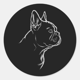 Dog Silhouette French Bulldog Lover Frenchie Fans Classic Round Sticker