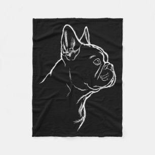 Dog silhouette french bulldog lover frenchie fans fleece blanket