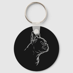 Dog Silhouette French Bulldog Lover Frenchie Fans Key Ring