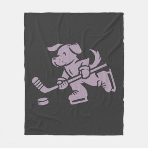 Dog Silhouette Golden Retriever Labrador Hockey   Fleece Blanket