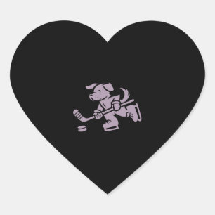 Dog Silhouette Golden Retriever Labrador Hockey Heart Sticker